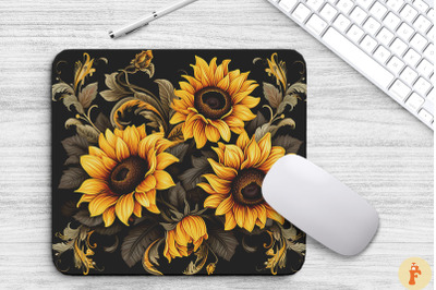 Sunflower Gothic Pattern Mouse Pad