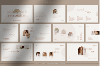 Soft Beige Simple Abstract Pitch Deck Presentation