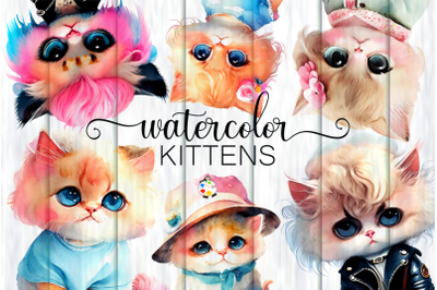 Adorable Watercolor Kittens with Personality