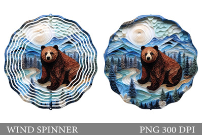 Bear Wind Spinner Sublimation. Paper Bear Spinner Design