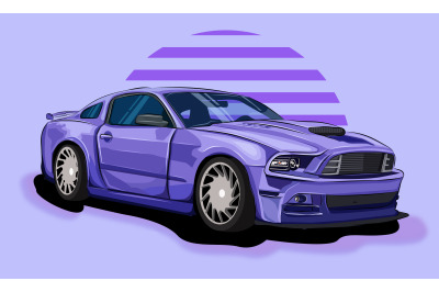 Purple Sport Car Illustration