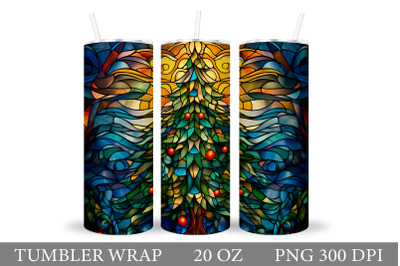 Stained Glass Christmas Tree Tumbler Sublimation