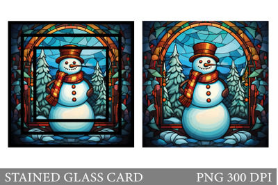 Stained Glass Snowman Card Sublimation