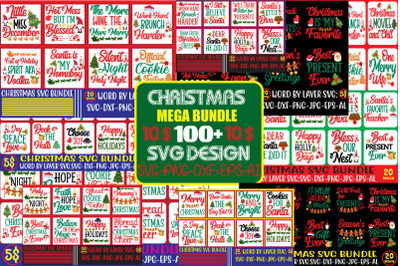 Christmas Mega Bundle,Mega Retro Christmas SVG Bundle, Retro Mega Chri