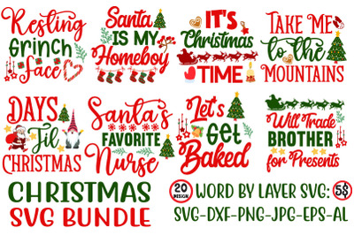 Christmas SVG Bundle , 20 Christmas Design , Christmas svg bundl