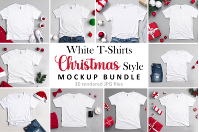 White Christmas TShirts Mockup Bundle