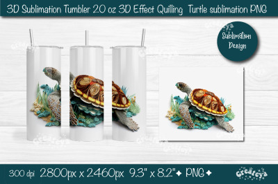 3d Turtle tumbler Turtle sublimation tumbler 3d Quilling tumbler 3D Tu