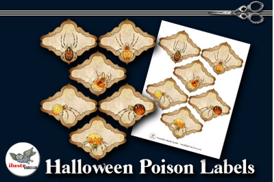 Halloween Spider Poison Labels