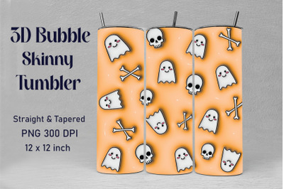 3D Inflated Puff Cute Ghost And Skullcap