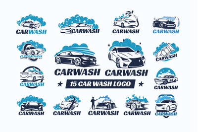 Collection of Car Wash or Car Cleaning Logo Template