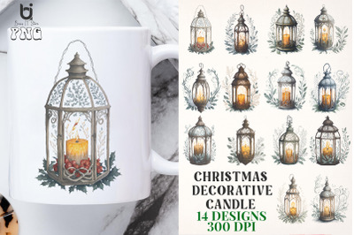 Christmas Decorative Candle Design, Mug Sublimation Design