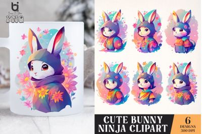 Cute Bunny Ninja Clipart&2C; Bunny mu sublimation Png Design