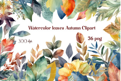 Leaves autumn clipart. Fall illustration Bundle