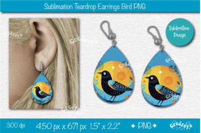 Bird Earring Sublimation Teardrop Earring Template Bird Sublimation Su