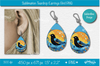 Bird Earring Sublimation Teardrop Earring Template Bird Sublimation Su