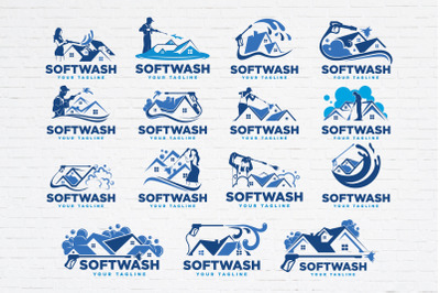 Professional Soft Washing Logo, Soft Washing Template, Soft Wash Clipa