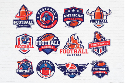 Set of American Football Logo Badge
