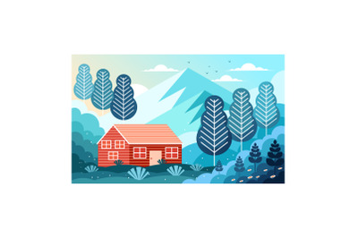 Home with Nature Illustration