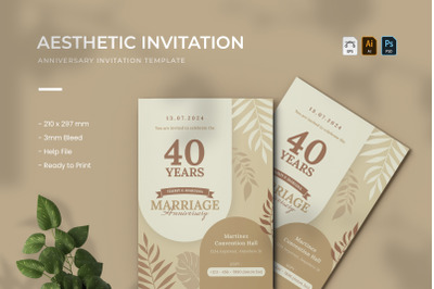 Aesthetic Anniversary - Invitation