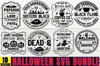 Halloween Round Sign Bundle,10 Designs,Halloween svg bundle,Halloween