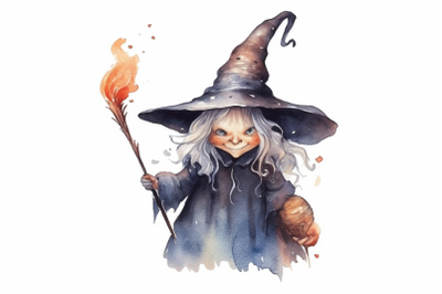 Watercolor Halloween Witch