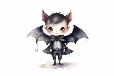 Watercolor Halloween Vampire