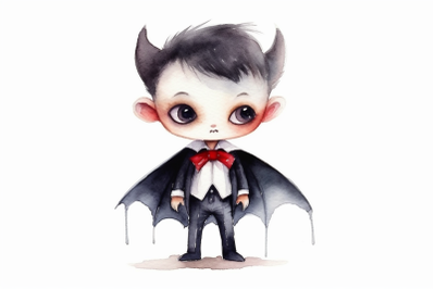 Watercolor Halloween Vampire