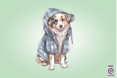 Cozy Australian Shepherd Dog Clipart