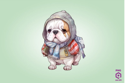 Cozy Bulldog Dog Clipart