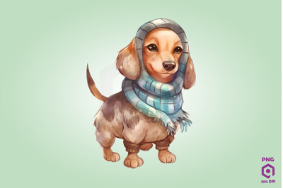 Cozy Dachshund Dog Clipart