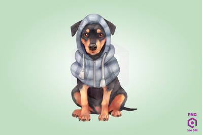 Cozy Doberman Pinscher Dog Clipart