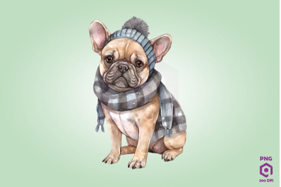 Cozy French Bulldog Dog Clipart