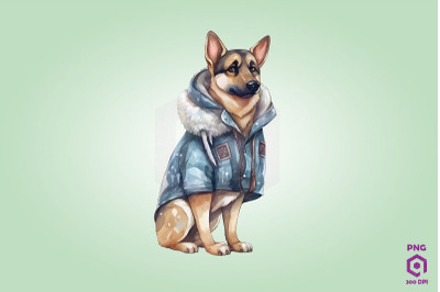 Cozy German Shepherd Dog Clipart