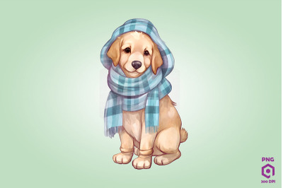 Cozy Golden Retriever Dog Clipart