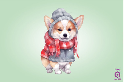 Cozy Pembroke Welsh Corgi Dog Clipart