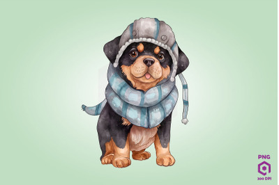 Cozy Rottweiler Dog Clipart