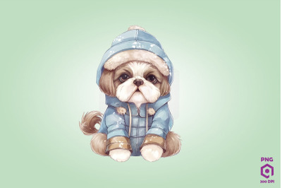 Cozy Shih Tzu Dog Clipart