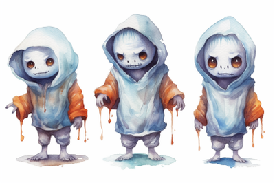 Watercolor Halloween Ghouls