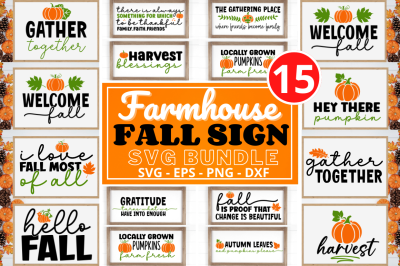 Farmhouse Fall Sign SVG Bundle