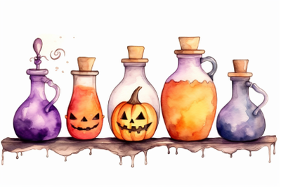 Watercolor Halloween Potions
