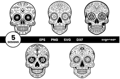 Sugar Skull SVG Bundle | Mandala | Cut file