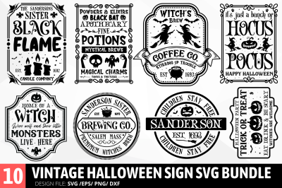 Halloween Sign Svg Bundle