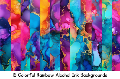 Colorful Rainbow Alcohol Ink Backgrounds