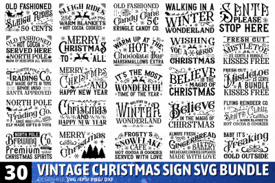 Vintage Christmas Sign Bundle