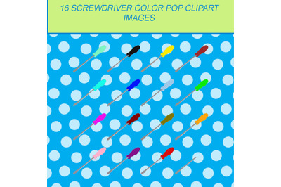 16 COLOR POP CLIPART IMAGES OF SCREWDRIVERS
