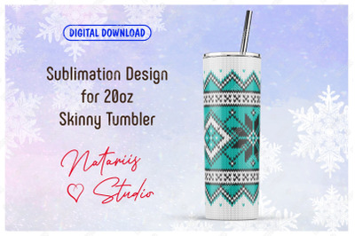 Winter Sweater sublimation design - 20oz TUMBLER.
