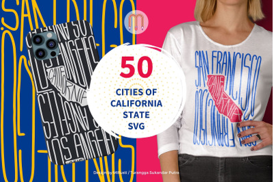 50 California State Cities SVG Files | Los Angeles San Diego Fresno