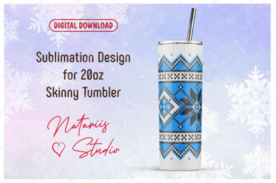 Winter Sweater sublimation design - 20oz TUMBLER.