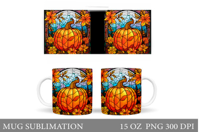 Fall Pumpkin Mug Sublimation. Pumpkin Mug Wrap Design