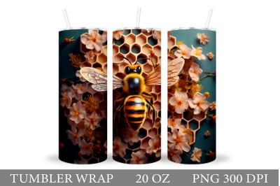 3D Bee Tumbler Design. Bee Tumbler Wrap Sublimation